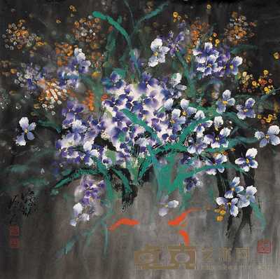 宋雨桂 花卉 镜心 67×67cm